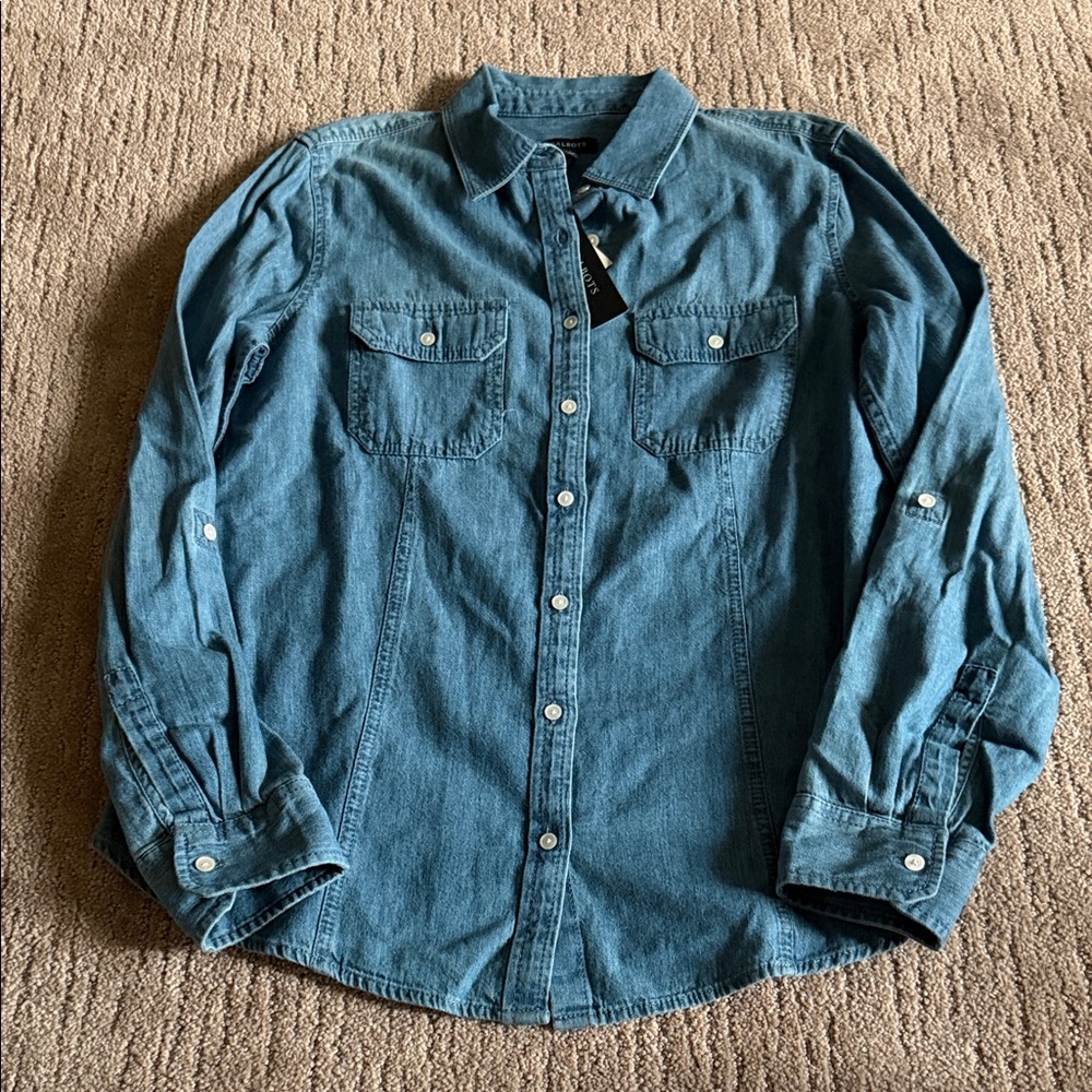Talbots Denim Blue Button Down Shirt